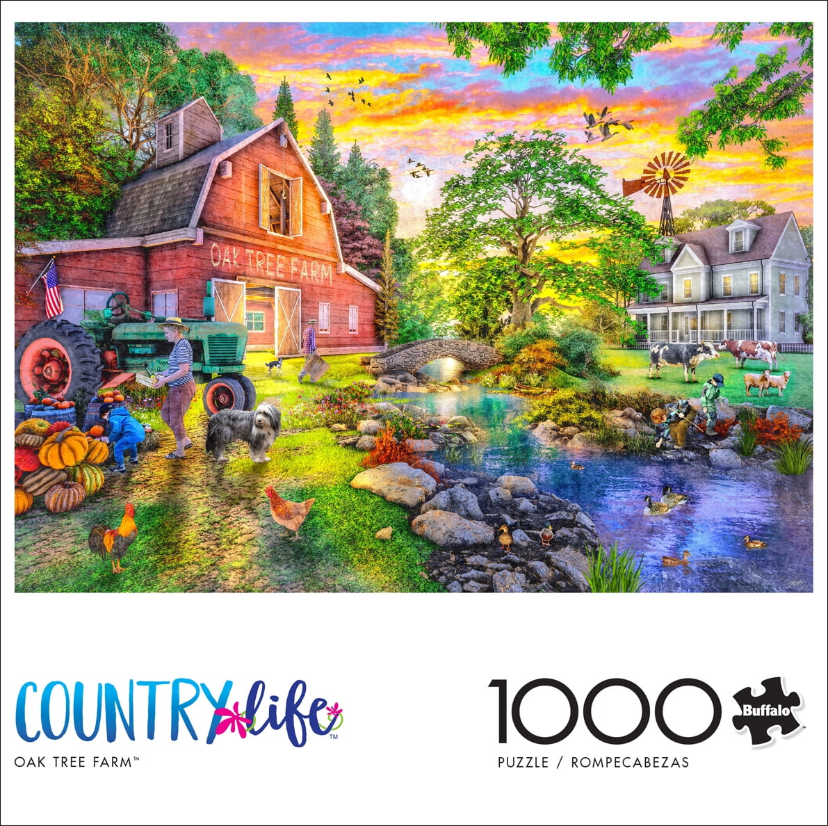 Buffalo Games 1000-Piece Country Life Oak Tree Farm Jigsaw Puzzle
