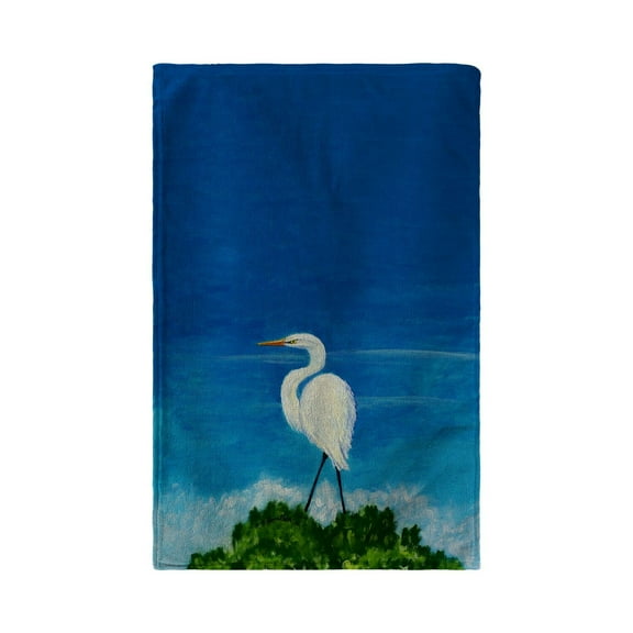 Betsy Drake BT325 30 x 50 in. Great Egret Beach Towel