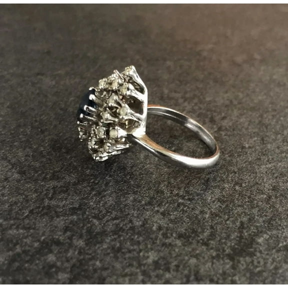 3.50 Ct Marquise Cut Simulated Sapphire Women Cluster Ring 14k White Gold Plated