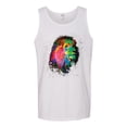 thumbnail image 2 of Lion Paint Art Splatter Abstract Art Animal Lover Mens Graphic Tank Top, White, X-Large, 2 of 3