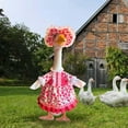 thumbnail image 3 of Spring Goose Outfit Lawn Porch Goose Clothes With Hat, Porch Goose Outfits Yard Goose Outfits Dress and Hat Costume Set for 23" Cement Goose Easter Party Outdoor Decor, 3 of 6