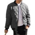 thumbnail image 3 of LANGWYQU Spring Fall Men Solid Casual Stand Collar Zipper Jacket Coat, 3 of 4