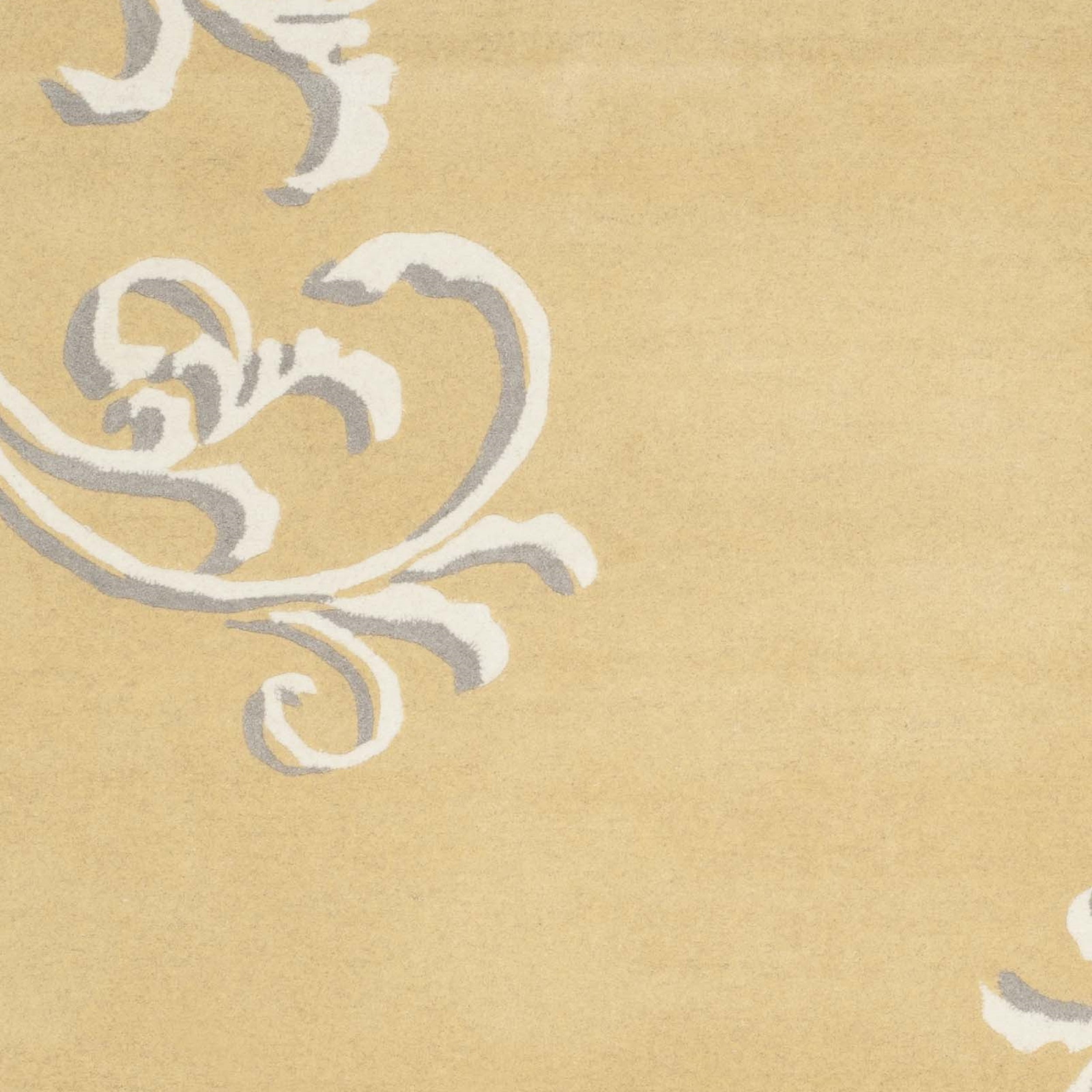 SAFAVIEH Martha Stewart Avalon Vine Floral Wool Area Rug, Soft Yellow, 9' x 12'