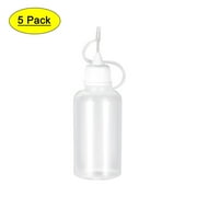Uxcell Needle Tip Bottle Precision Plastic Applicator 30ml with White Cap, 5 Count