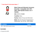 thumbnail image 2 of Water Pump and Alternator Accessory Drive Belt - Compatible with 1999 - 2003, 2005 Hyundai Sonata 2.4L 4-Cylinder 2000 2001 2002, 2 of 2