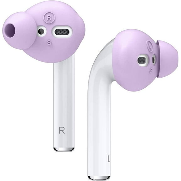elago Earbuds Cover Designed for Apple AirPods 2 & 1 or EarPods, Silicone Ear Tips, Ear Grip, Sound Quality Enhancement [4 Pairs: 2 Large   2 Small] (Lavender)