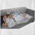 thumbnail image 6 of Saying Soft Flannel Fleece Throw Blanket, Travel the World Lettering Around Globe Landmarks Balloons Work of Art Image, Cozy Plush for Indoor and Outdoor Use, 50" x 60", Multicolor, by Ambesonne, 6 of 6