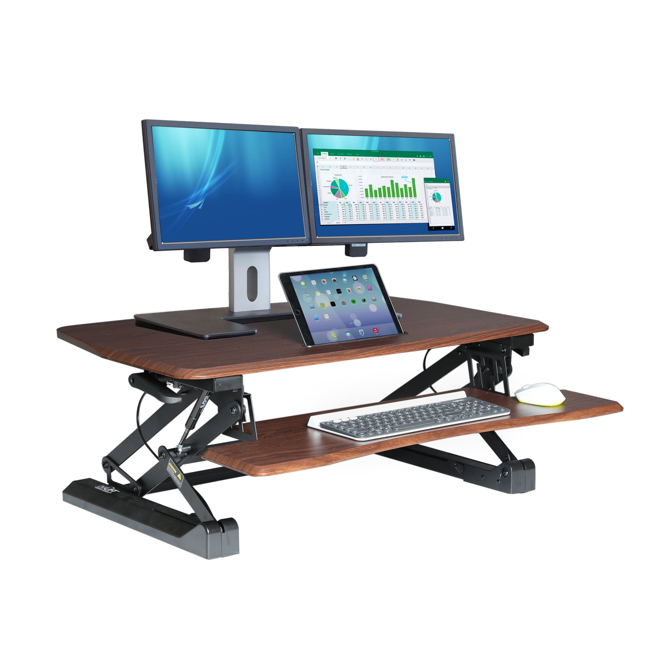 Seville Classics AIRLIFT 30.3/" Pneumatic Sit Standing Desk Riser New Black