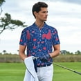 thumbnail image 5 of Balery Chicken and Rooster Printed Men’s Short Sleeve Polo Shirt, Midweight Men's Shirt,Golf Polo shirts -Small, 5 of 8