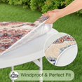 thumbnail image 5 of Stretch Fit Round Tablecloth in Boho Floral, 44 Inch Elastic Edge for 38-42 Inch Tables Spill Resistant, 5 of 7