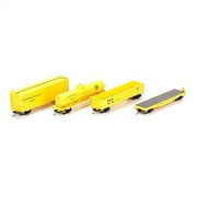 Athearn HO Scale Work Train Cars (Box/Tank/Gondola/Flat) Pennsylvania/PRR 4-Pack