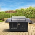 thumbnail image 2 of 52" Aluminum Propane Gas Fire Pit Table - Black with Black Clip Wind Guard, 2 of 4