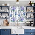 thumbnail image 2 of Blue Purple Spring Floral Kitchen Curtains 84 Inch Length, Summer Botanical Elegant Grommet Top Bedroom Living Room Curtains, Light Filtering Cafe Curtain Drapes 2 Panels Set 104''x84'', 2 of 9