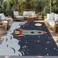 thumbnail image 2 of Cartoon Outdoor Rug for Patio/Deck/Porch, Non-Slip Large Area Rug 6 x 9 Ft, Moon Stars Modern Art Indoor Outdoor Rugs Washable Area Rugs, Reversible Camping Rug Carpet Runner, 2 of 8
