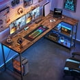 thumbnail image 6 of L Shaped Desk, Computer Desk with Reversible Storage Shelves, for Gaming Corner Home Office Writing Study, Metal Frame, 6 of 8