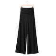 thumbnail image 5 of Pants for Women Coral Fold Over Yoga Pants Solid Wide Leg Loose Fit Ruched Waist Pants for Yoga Sports Everyday Yoga Pants Women, 5 of 8
