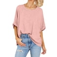 thumbnail image 4 of Langwyqu Summer Fashion Women Short Sleeve Female Solid Casual Loose Shirt, 4 of 5