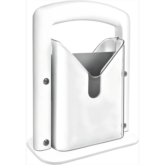 Slicer,Perfect for Bagels, Safe Grip, Guillotine Cutter, Safety Shield, Stainless Steel (white)