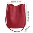 thumbnail image 2 of HUISZJ PU Leather Bucket Bag, Vintage Crossbody Bag, Reusable Shoulder Bag for Women Commute Travel Outdoor (Red), 2 of 7