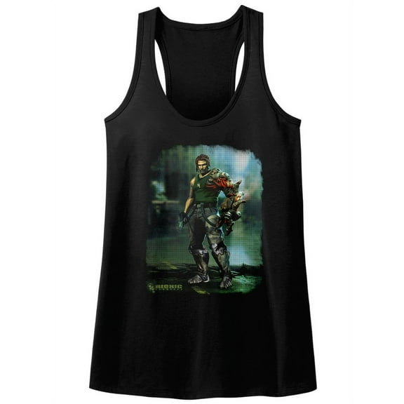 Bionic Commando Arcade Video Game Mechanical Robot Damaged Road Womens Tank Top