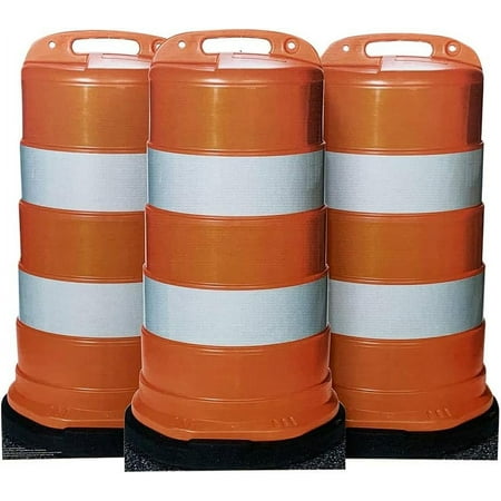 Construction Barrels (Set of Three) Life Size Cutout Standup