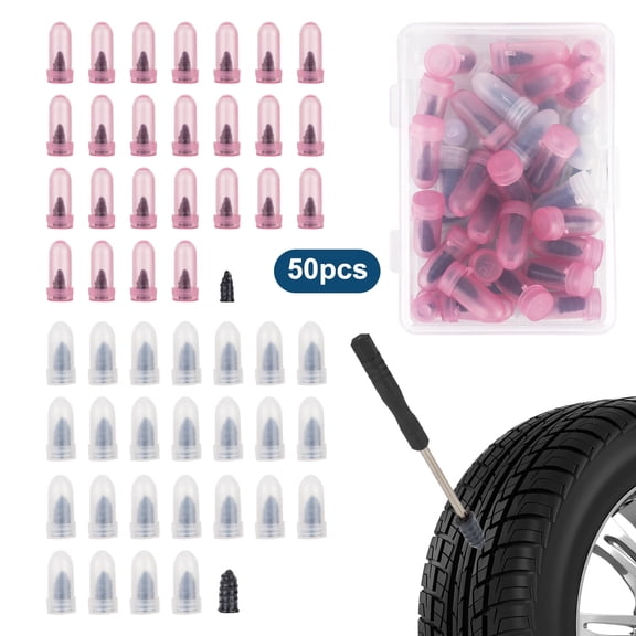 Tire Repair Rubber Nails, Spiral Rubber Screw Vacuum Tire Repair Kit, Fast Self-Service Puncture Repair Tool for Car, Motorcycle, Truck, Tractor