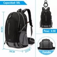 thumbnail image 5 of Mochila impermeable 50l para senderismo Negra, 5 of 5