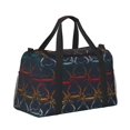thumbnail image 2 of Xecao Cartoon Sharks Pattern ​Lightweight Crossbody Weekender Bag Mesh Side Pockets Padded Handles Sports Outdoor Gear Organizer, 2 of 7