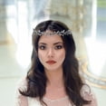 thumbnail image 4 of GAXIRE Corona de boda, corona de novia, diadema de novia, corona de metal para desfile, cumpleaños, graduación, 4 of 5