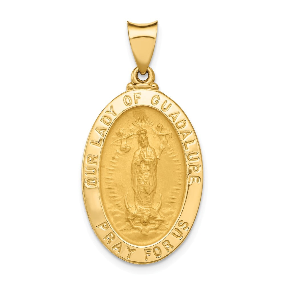 FB Jewels 14K Yellow Gold Polished and Satin Our Lady of Guadalupe ...