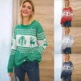 thumbnail image 2 of Suéter navideño informal de jacquard para mujer, estilo holgado, otoño e invierno, suéter de punto europeo y americano para mujer, 2 of 6
