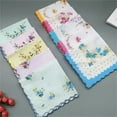 thumbnail image 4 of Clearance! Ikeay 5Pcs ï¼12*12Inï¼ Handkerchief Cotton Vintage Ladies Women Pocket Floral Flowers Quadrate Hankies,Towels,Handkerchief X5 (30*30Cm), 4 of 6