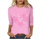 thumbnail image 3 of RKSTN Valentines Gift 3/4 Length Sleeve Womens Tops Oversized Crewneck Valentine Day Loves Heart Graphic Print Short Sleeve T Shirt Womens Casual Plus Size Round Neck Three Quarter Sleeve Tee Shirt, 3 of 6