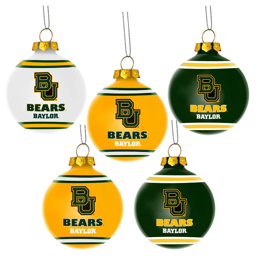 Forever Collectibles NCAA 5Pack Shatterproof Ball Ornaments, Baylor