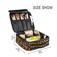 thumbnail image 3 of FORMRS Travel Makeup Bag Large Capacity Train Case Cosmetic Organizer with Adjustable Dividers, Purple Leopard Pattern, 3 of 8