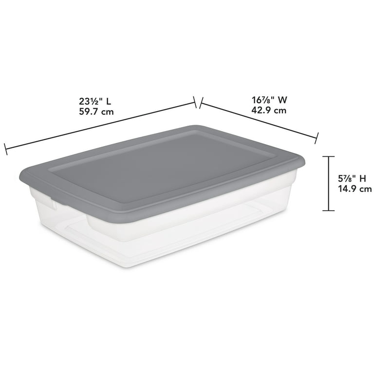 Large Storage Box Clear Stackable With Lid Under Bed Storage Containers 42L