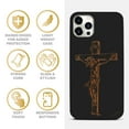 thumbnail image 4 of Case Yard Wooden Case for iPhone-11-Pro Soft TPU Silicone cover Slim Fit Shockproof Wood Protective Phone Cover for Girls Boys Men and Women Supports Wireless Charging Jesus Cross Design, 4 of 7