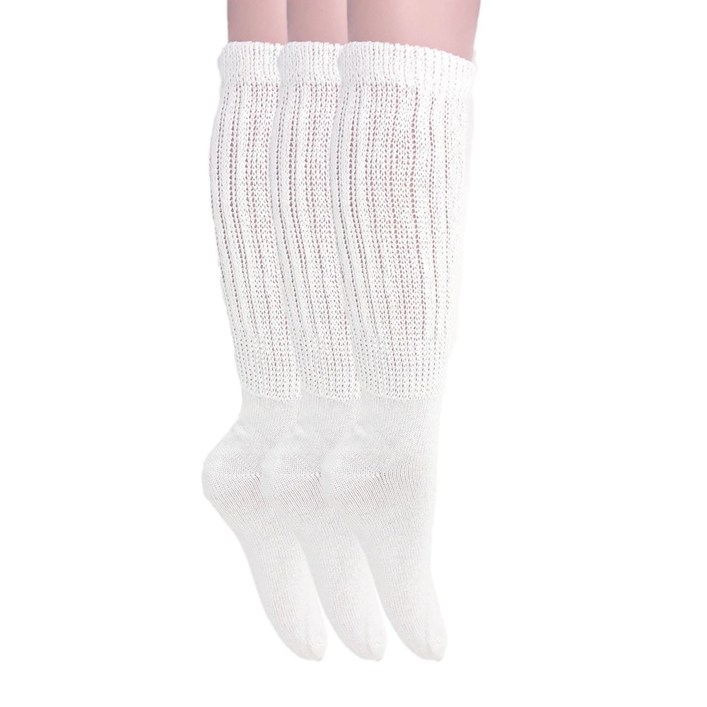 Awsamerican Made White Slouch Socks For Women Boot Socks 3 Pairs Size 9 To 11 