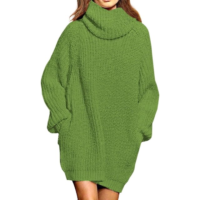 LAICAIW Robe Chandail Longue Ample à Col Roulé Oversize pour Femmes