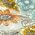 thumbnail image 6 of Jordan Manufacturing 43" x 19" Bridget Carmel Aqua Floral Rectangular Tufted Outdoor Wicker Settee Bench Cushion with Ties, 6 of 12