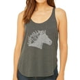 thumbnail image 1 of LA Pop Art Women's Word Art Flowy Tank Top - Horse Mane, 1 of 2
