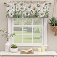 thumbnail image 3 of White Daisy Valances for Windows, Vintage Botanical Spring Floral Summer Light Filtering Kitchen Curtains, Rod Pocket Window Valance Curtains for Living Room Bedroom, 42" W x 18" L, 2 Panels, 3 of 9