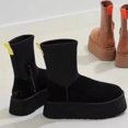 thumbnail image 1 of Suede Cotton Boots Snow Warm Ankle Chelsea Snow Boots 2023 Winter Thick Sole Goth Shoes New Short Plush Walking Chaussure Women, 1 of 3