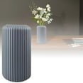 thumbnail image 2 of 8" Modern ABS Flower Vase - Ribbed Textured Small Decorative Vase for Pampas Grass & Stems - Farmhouse Chic Centerpiece for Tables, Shelves & Mantels, 2 of 7