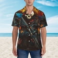 thumbnail image 2 of Yiaed Vibrant Skull Soldier Print Hawaiian Shirt for Men Short Sleeve Button Down Shirts Beach Shirts for Men,Large, 2 of 7