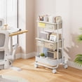 thumbnail image 6 of Baby Diaper Caddy Organizer Cart - 3 Tier Rolling Storage with Detachable Dividers & Lockable Wheels for Nursery, Bedroom, Craft (Off White), 6 of 7
