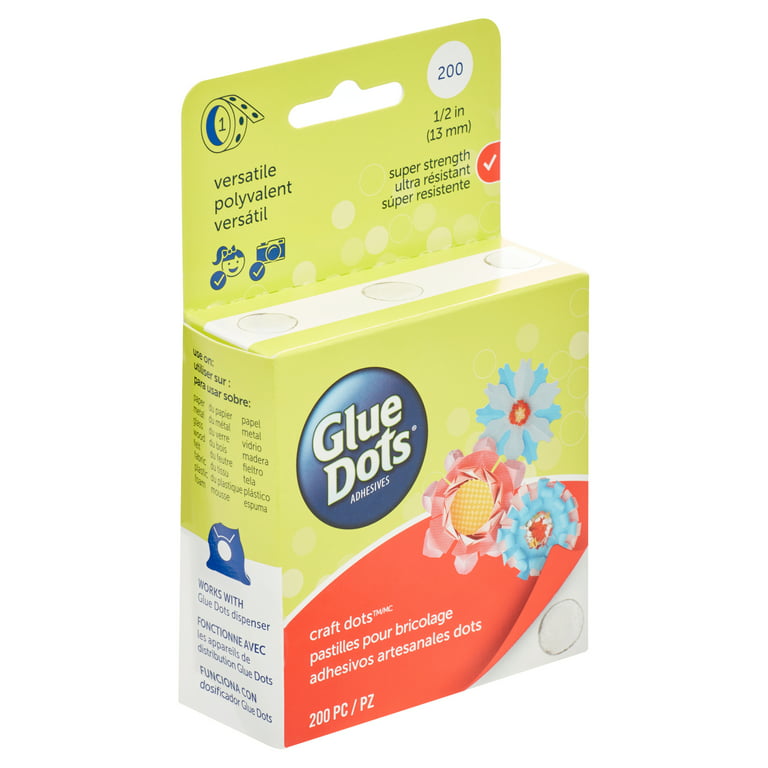 Multipack of 12 - Glue Dots .375 Dot Disposable Dispenser-Permanent, 200  Clear Dots