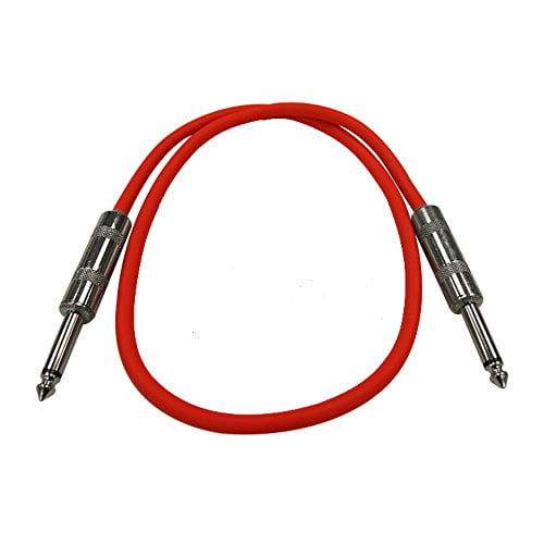 Instrument SASTSX-10-10 Foot TS 1/4 Guitar Seismic Audio or Patch Cable Red 