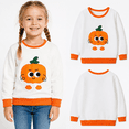 thumbnail image 2 of HILEELANG Kids 12M-7Y Halloween 100% Cotton Crewneck Sweatshirt, Pumpkin Graphic, White, 2 of 15