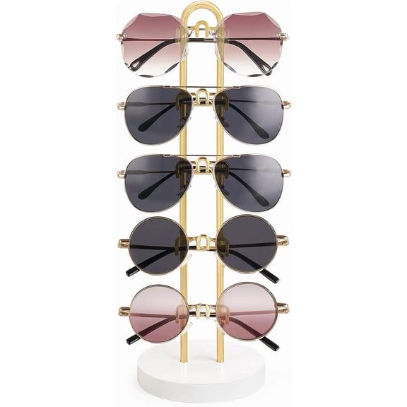 Countertop Eyewear Organizer Stand, Multi-Slot Sunglasses and Eyeglasses Holder for Home, Office and Dresser